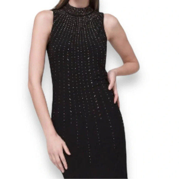 WHITE HOUSE BLACK MARKET Women's Sleeveless Mock Neck Shift Dress Small | EUC - Picture 1 of 8